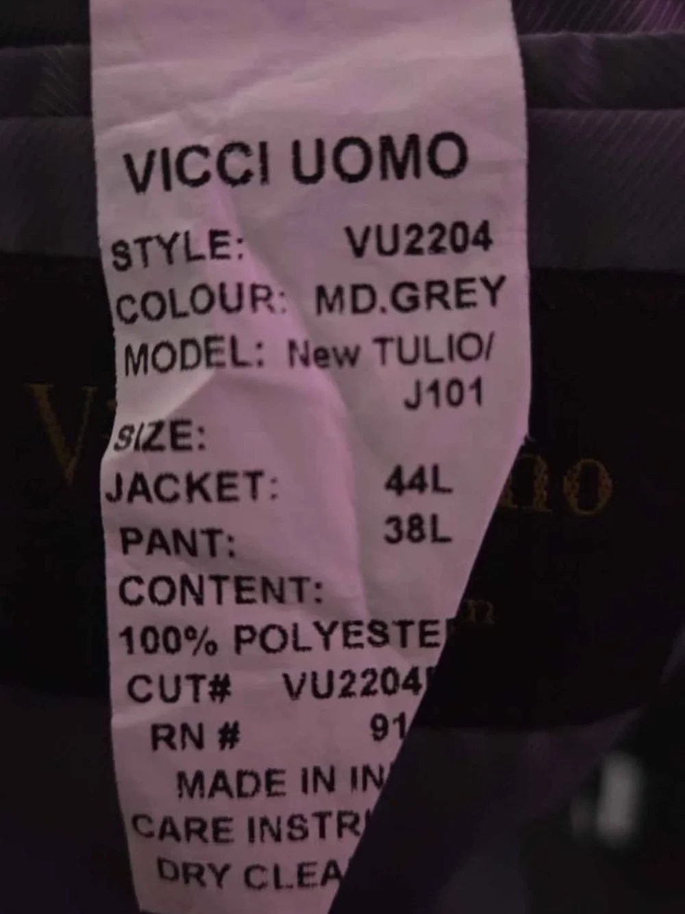 Men's Vicci Uomo Gray Suit